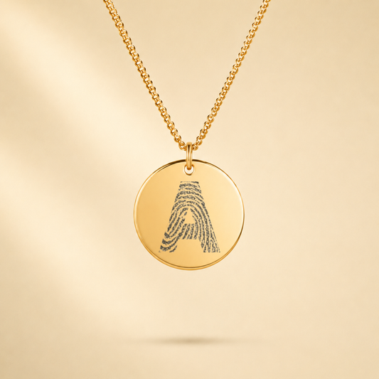 VINGERAFDRUK LETTER MUNT KETTING