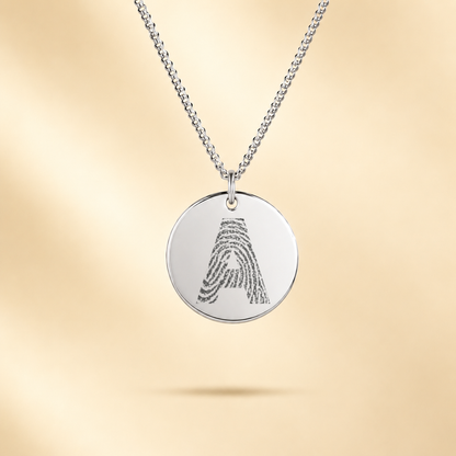 VINGERAFDRUK LETTER MUNT KETTING