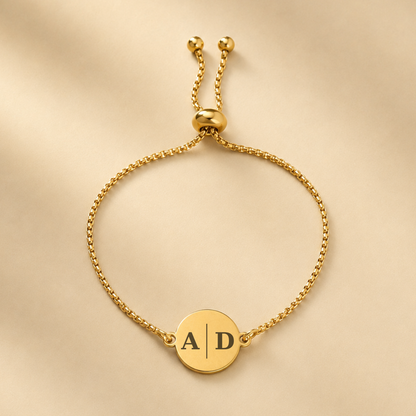 INITIALEN MUNT VERSTELBARE ARMBAND