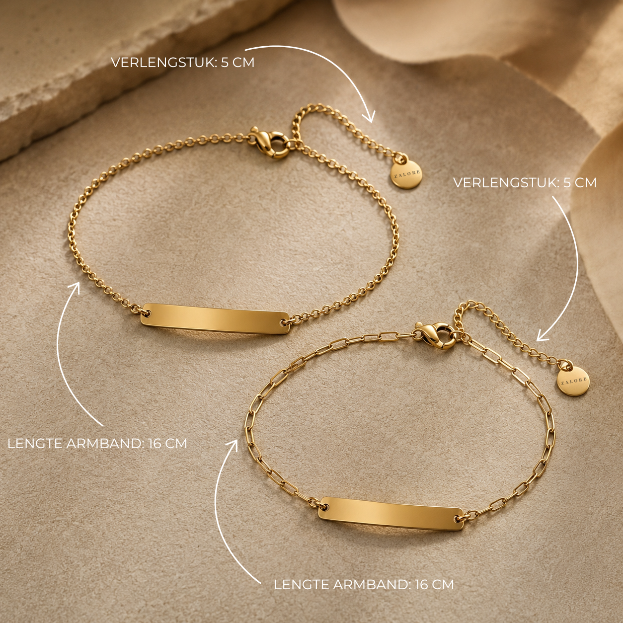 TWEE INITIALEN BALKJE ARMBAND