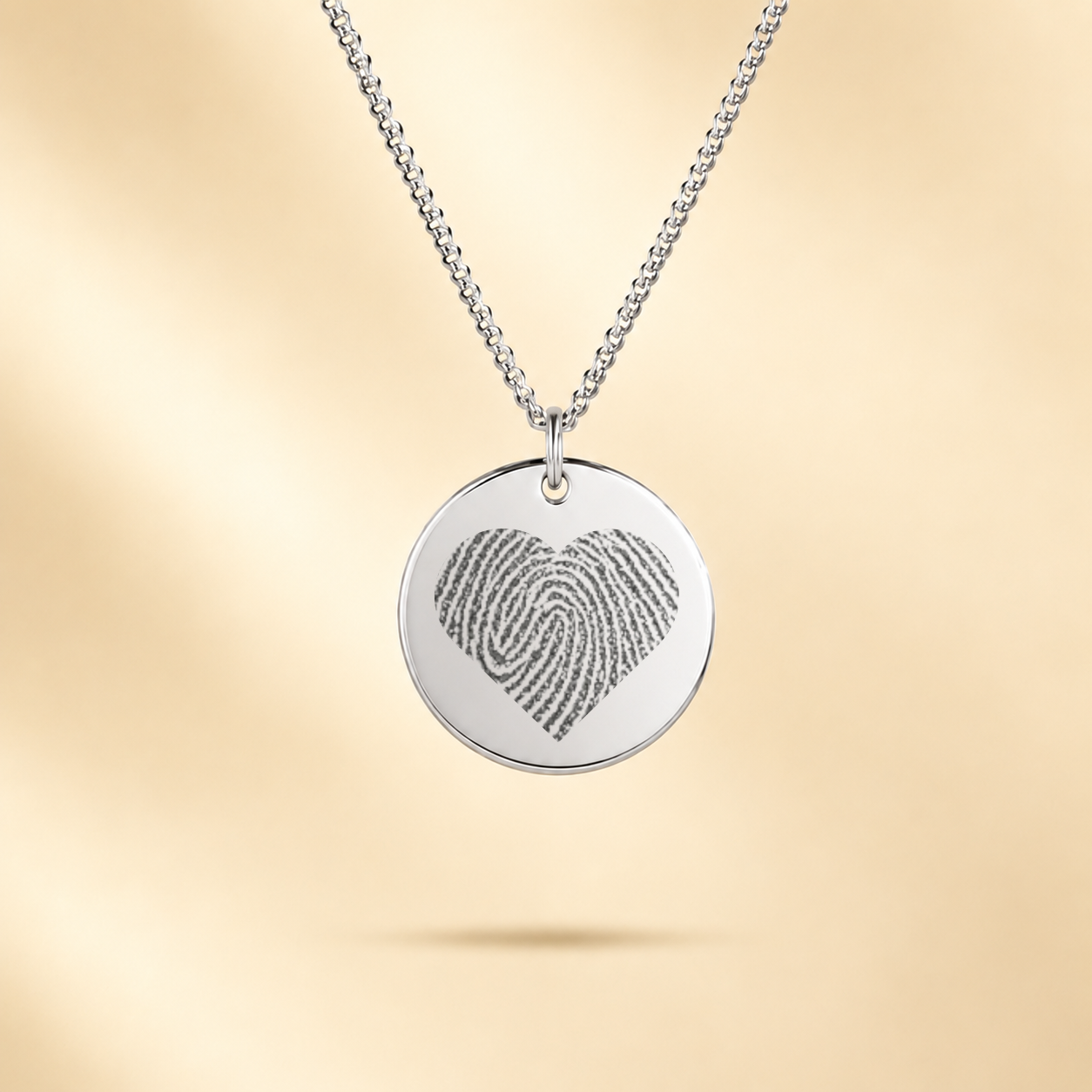 VINGERAFDRUK MUNT HARTJE KETTING