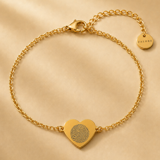 RONDE VINGERAFDRUK HARTJES ARMBAND