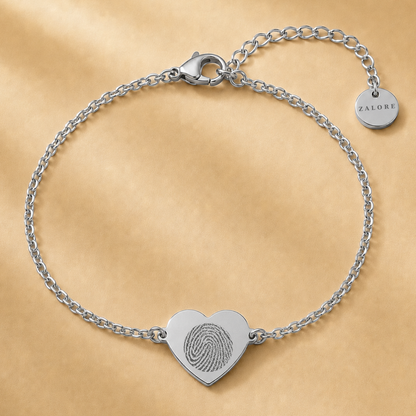 RONDE VINGERAFDRUK HARTJES ARMBAND