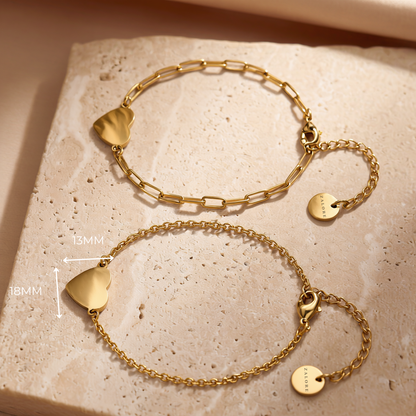 LETTER VINGERAFDRUK HARTJES ARMBAND