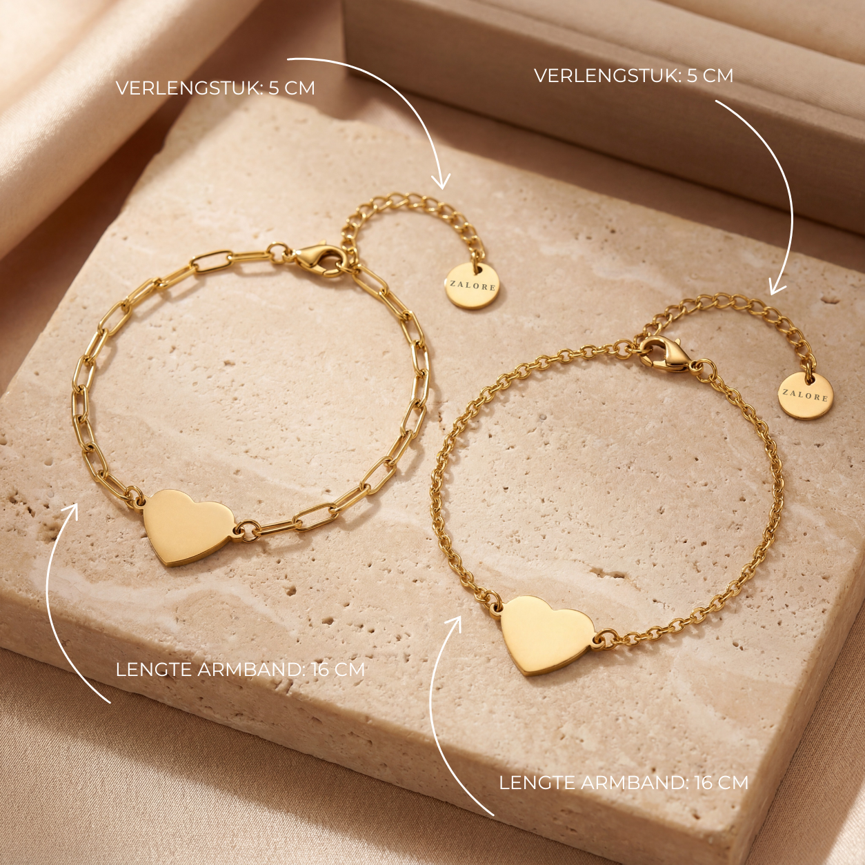 LETTER VINGERAFDRUK HARTJES ARMBAND
