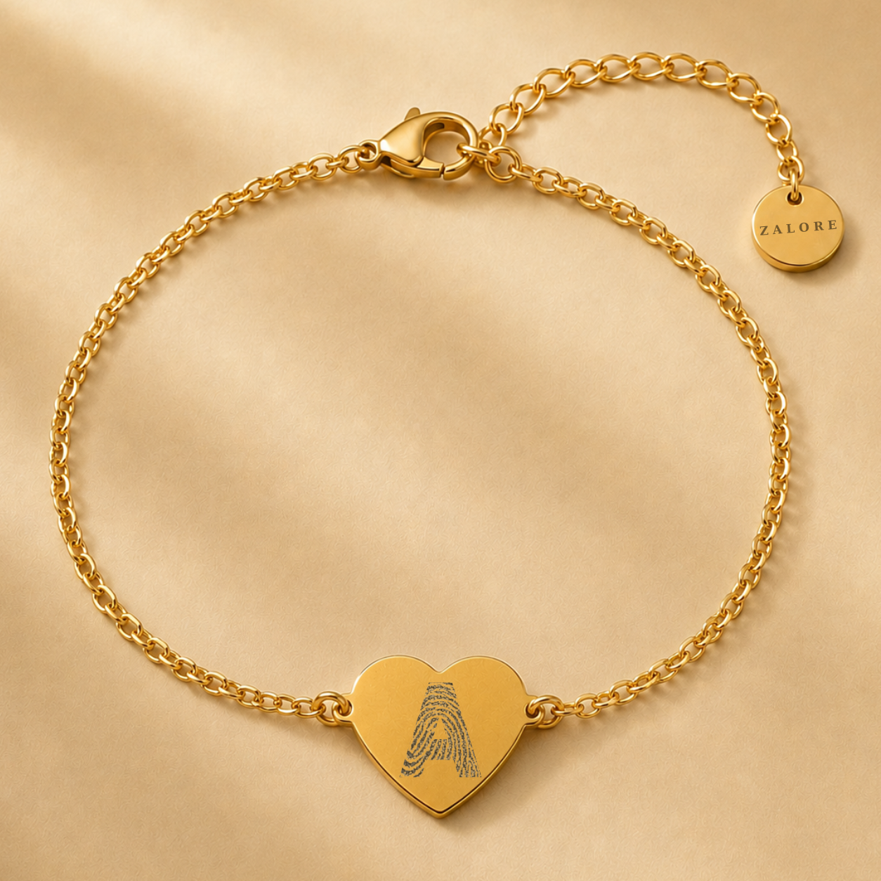 LETTER VINGERAFDRUK HARTJES ARMBAND