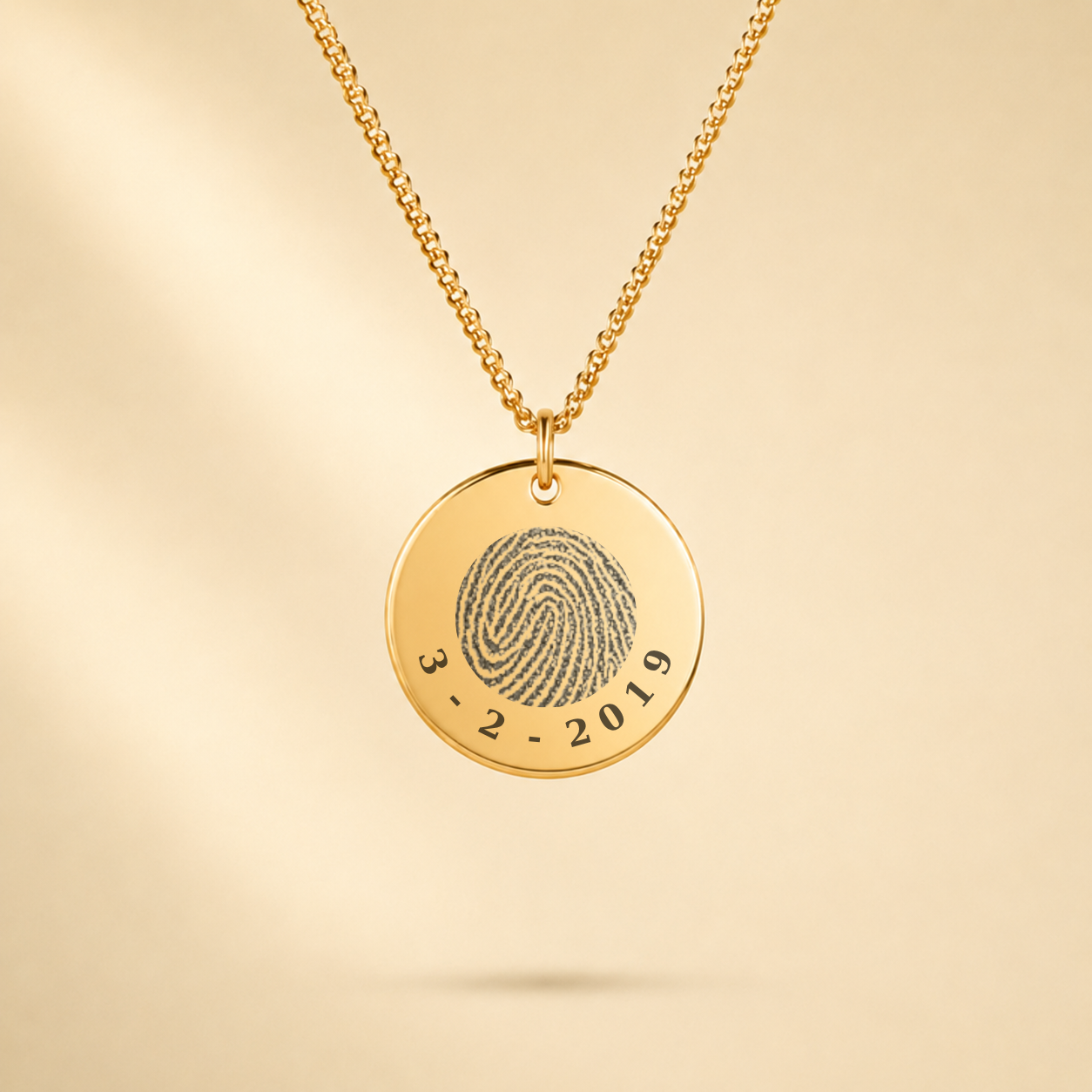 VINGERAFDRUK MUNT DATUM KETTING