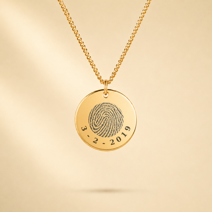 VINGERAFDRUK MUNT DATUM KETTING