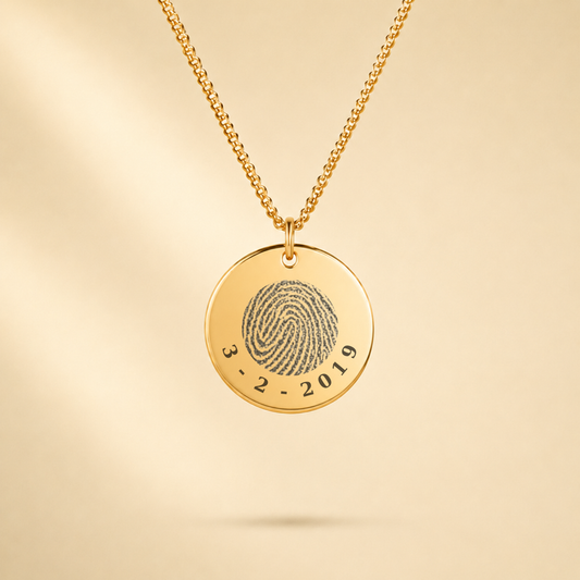 VINGERAFDRUK MUNT DATUM KETTING