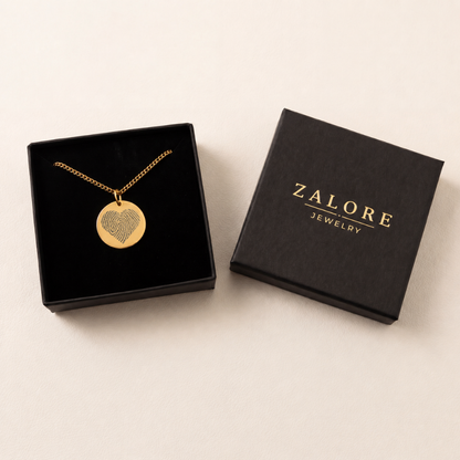VINGERAFDRUK MUNT HARTJE KETTING