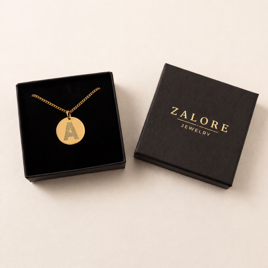VINGERAFDRUK LETTER MUNT KETTING