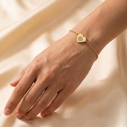 RONDE VINGERAFDRUK HARTJES ARMBAND