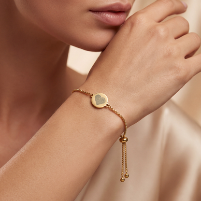 HARTJES VINGERAFDRUK MUNT VERSTELBARE ARMBAND